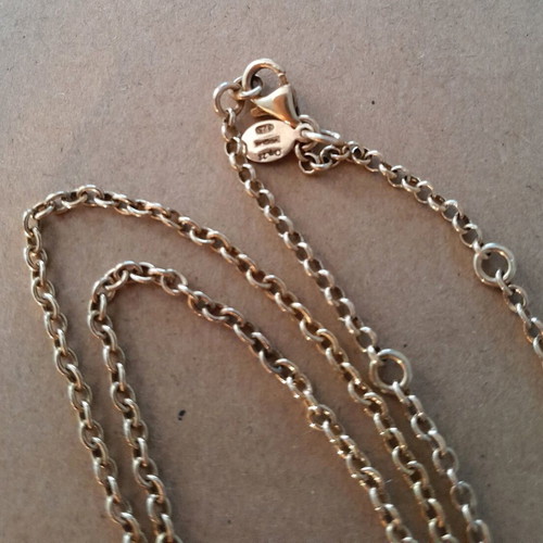 Necklace silver 925 like new, gold plated with enamel Vogue