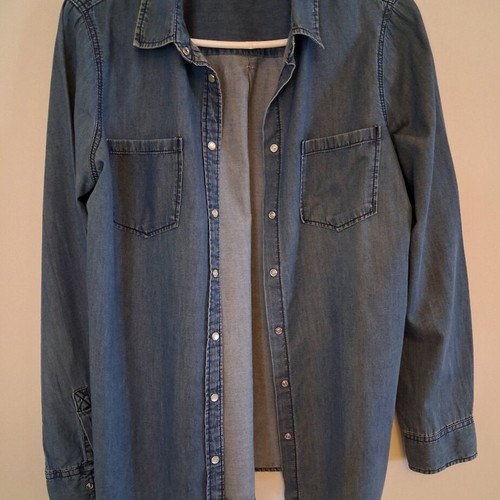 Ovs Fashion women's denim shirt like new with floral scarf gift
