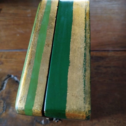 Wooden box with hand-painted Greek sailboat, like new
