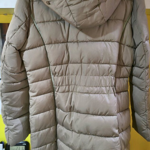 Long women's jacket with detachable fur gold new