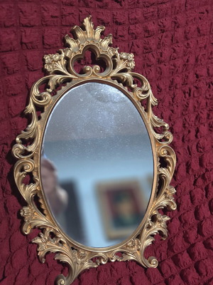 Vintage ambige mirror, plastic, 30cm × 20cm, used