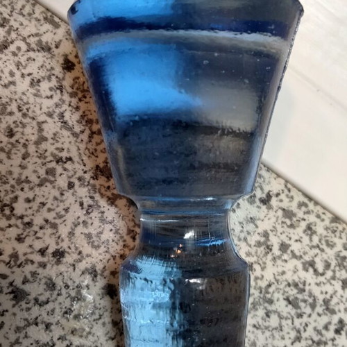 Vintage blue glass liqueur decanter