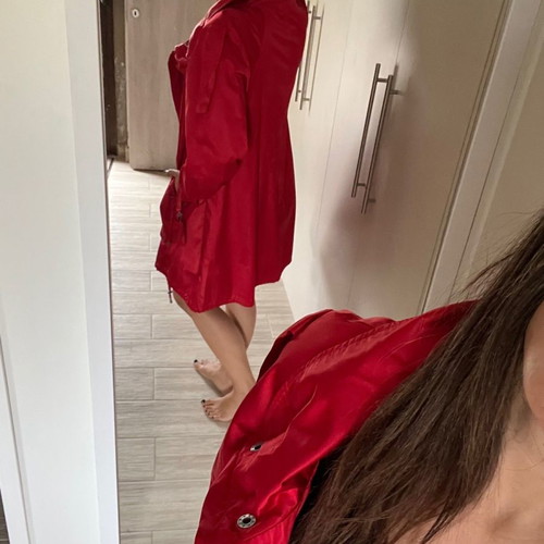 Zara trench coat used, red, size XS/S with belt