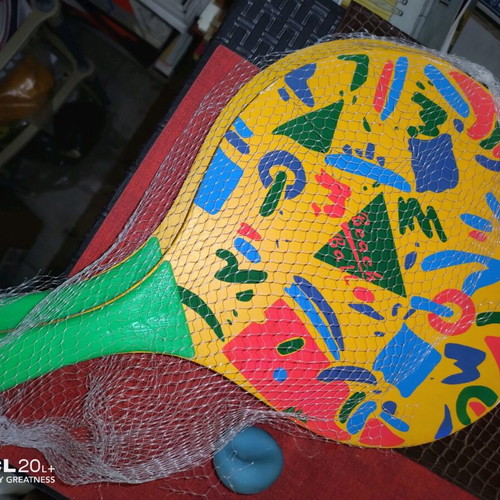 Beach rackets new, wooden old-style for games