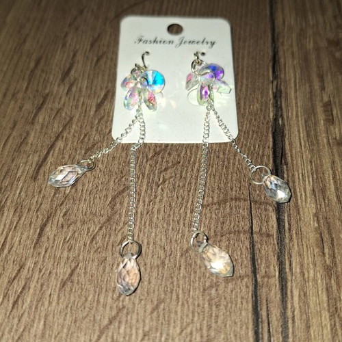 Women's colorful bijou earrings with tassel, long chains and rhinestones new