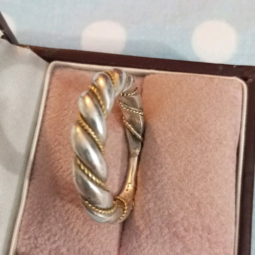 Silver-gold ring 925 585 like new, size 57+