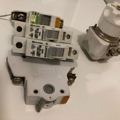 Panel switches used, 4 Lindner rail circuit breakers and matrix with cap