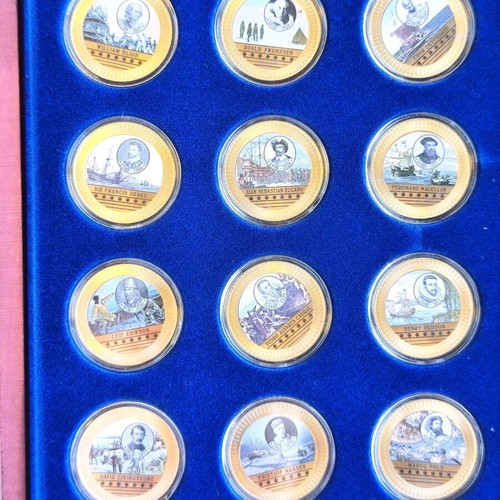 Coin collection new, set of 18 in wooden case with certificate
