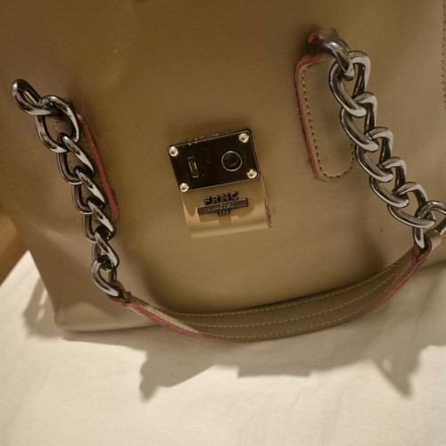 FRNC shoulder bag like new with metal chain beige