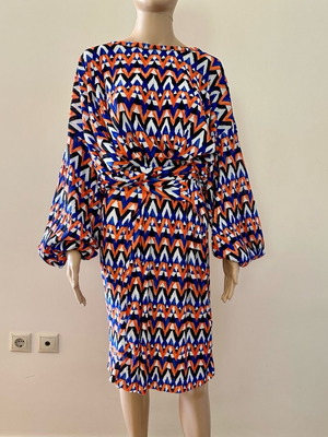 Zara φόρεμα Νο L σαν καινούργιο, πολύχρωμο με γεωμετρικό σχέδιο
