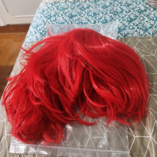 Anime red cosplay wig used