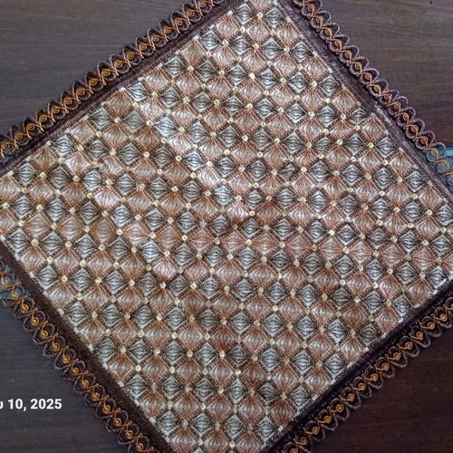 Handmade beaded tablecloth new 54x54