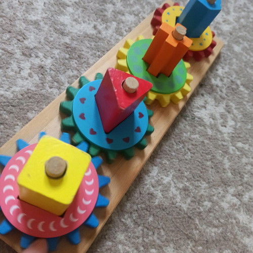 Wooden colorful toy used for babies and toddlers