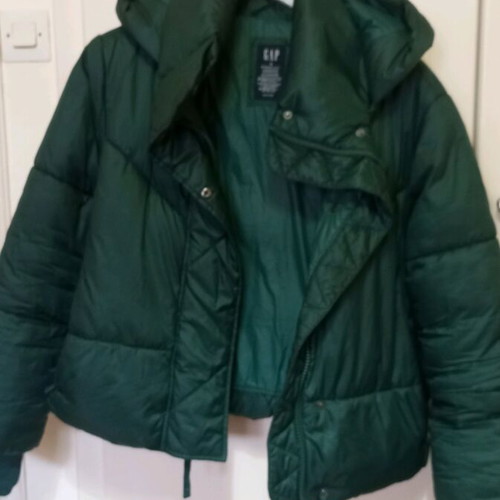 Gap puffer jacket used, green, size S