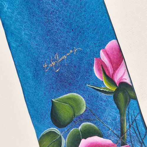 Silk Tie Erve Jacques, Vintage, hand-painted (Rare)
