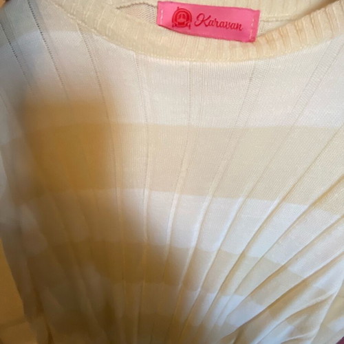 Karavan long dress like new, beige and white