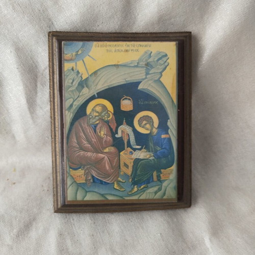 Small Wooden Icon Saint John the Theologian used, 8.5x10.7cm