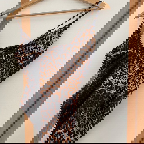 Цял бански RockClub с животински принт, нов, размер Medium