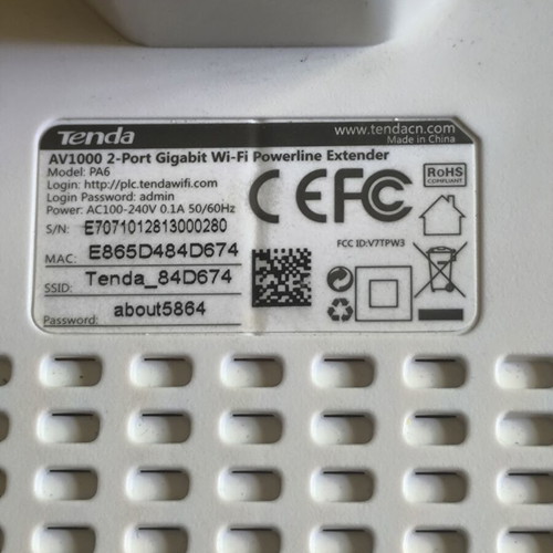 Tenda PA6 Powerline Wi-Fi adapter like new