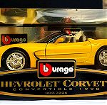  Bburago CHEVROLET CORVETTE CONVERTIBLE 1998 1:18 Gold Collection