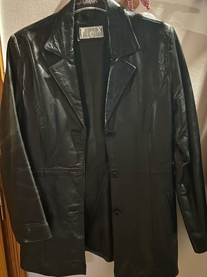 Women's leather blazer jacket like new, black, size S/M