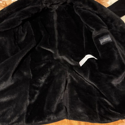 Zara corduroy fur jacket like new, black, size L
