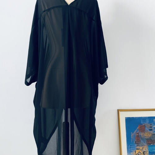ICHI Black Transparent Shirt One Size New