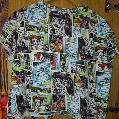Zara comic print blouse, multicolour, size S