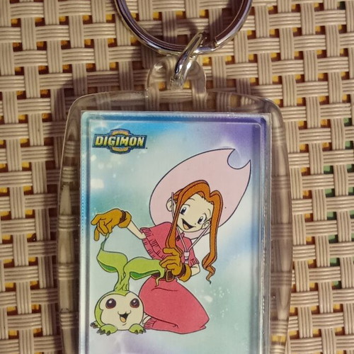 Digimon Adventure acrylic keychain, authentic, 2000