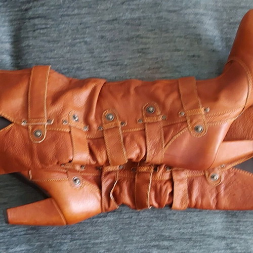 Women's leather boots new, brown, size 37