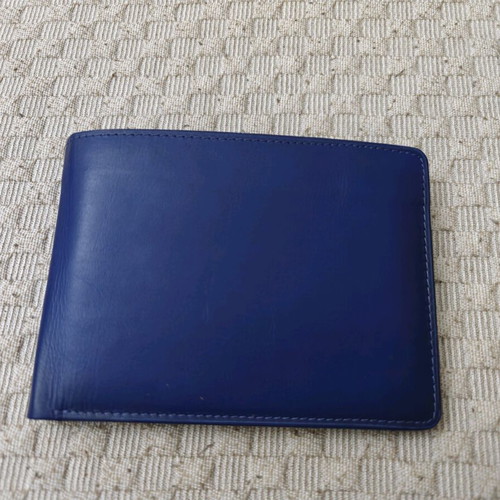 Leather wallet new, blue, elegant