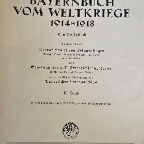 Das Bayernbuch vom Weltkriege 1914 - 1918 Volume 2 used, German
