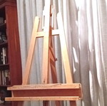 MABEF Large Lambda Easel, solid beech wood, Italian