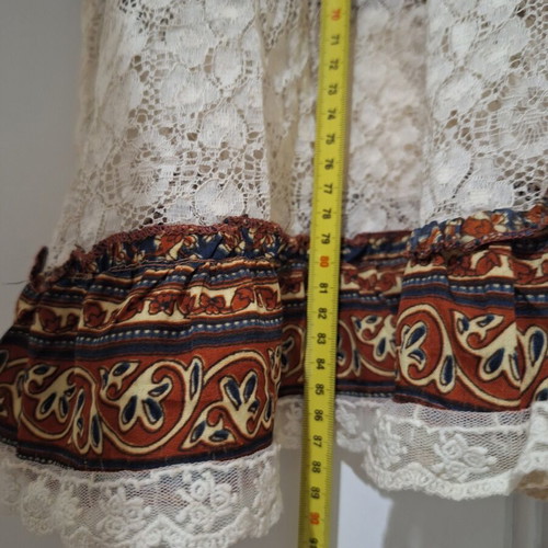 Lachouri dress with lace trim and buttons, like new, size L