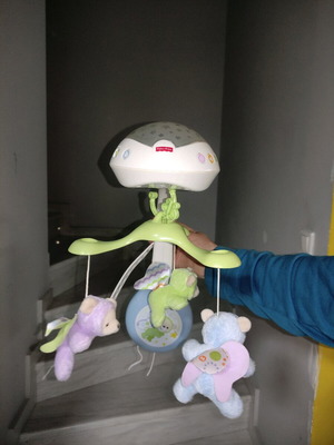 Fisher Price crib mobile with music and rotating bears for newborns like new