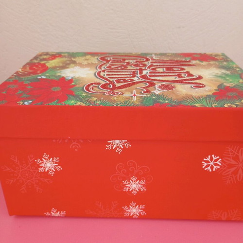 Christmas box new made of pressed paper