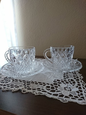 Crystal cups like new for coffee or tea