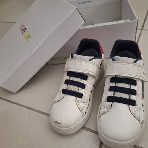 Geox sneakers size 27 EU used, white and red boys' shoes