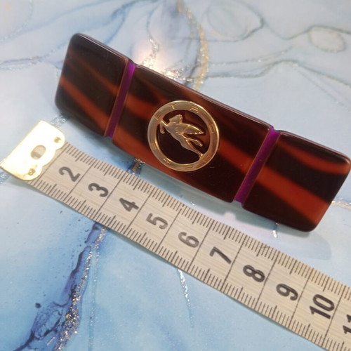 Etro Pegasus Collection vintage hair clip used, plastic with metal base