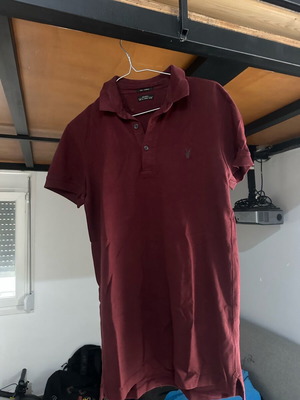 AllSaints Polo T-shirt used, size XXS, burgundy
