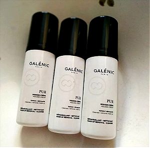 Galenic Pur Mousse-Creme 3x 50ml travel size Αφρός Καθαρισμού & Ντεμακιγιάζ για το Πρόσωπο