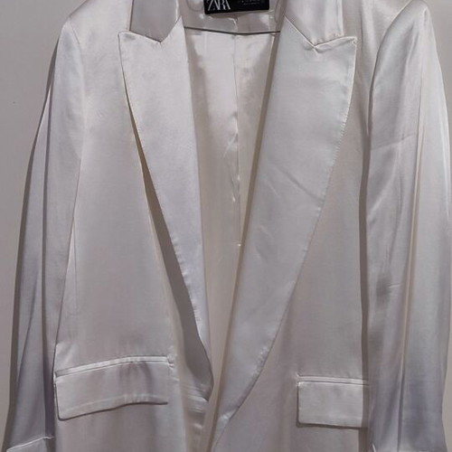 Zara satin white jacket new size M