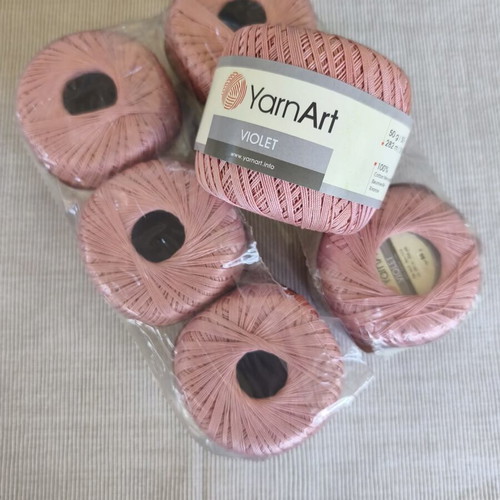 YarnArt Violet yarn set of 6, new, pink apple shade