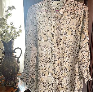 Zara πουκάμισο με elephants print,oversized,L