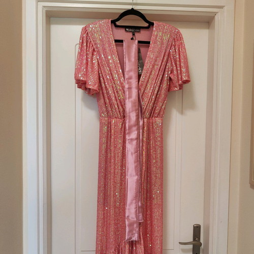 Nazezhda Luxury Sequin Maxi Dress new, pink, size S/M