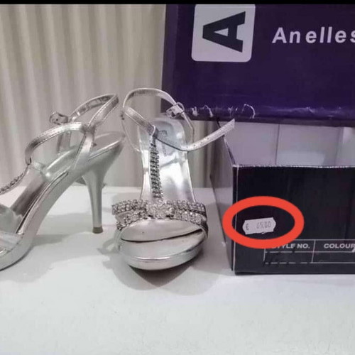Silver sandals used size 36