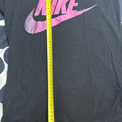 Nike women's black T-shirt with large pink logo, like new, size S