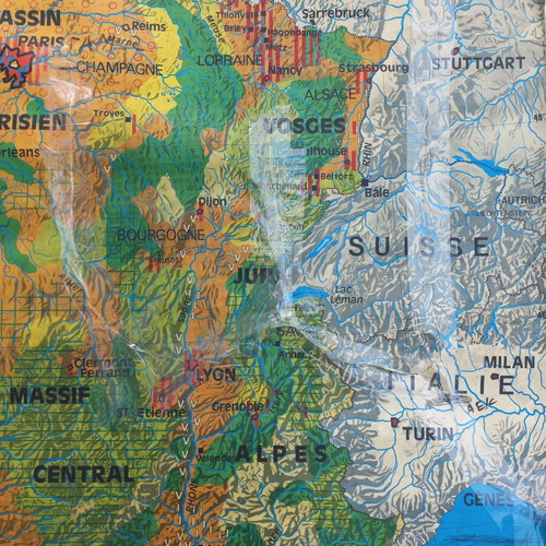 France map old used double-sided 100x124 cm