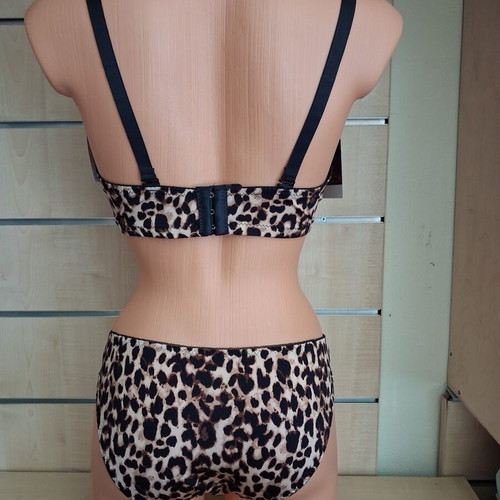 Leopard Lingerie Set padded bra and slip new