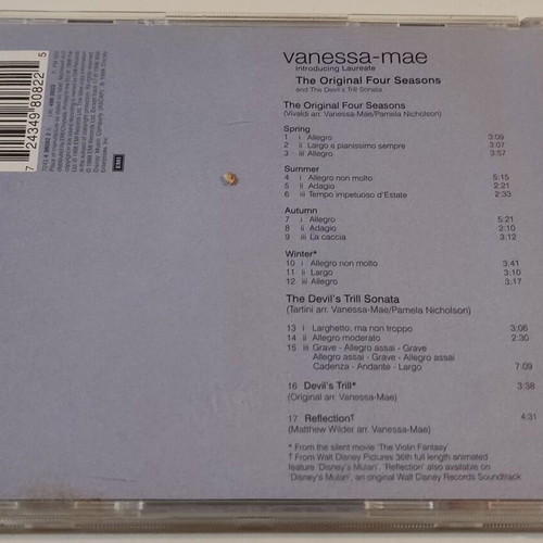 Vanessa Mae The Original Four Seasons And The Devil's Trill Sonata CD like new, classical